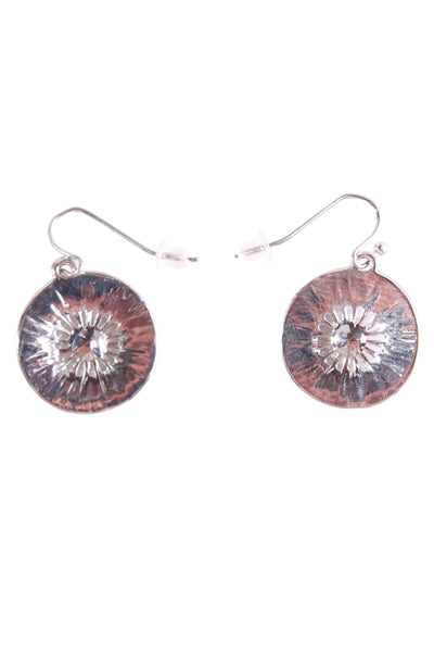 NEW - Embellished metal disc earring!
