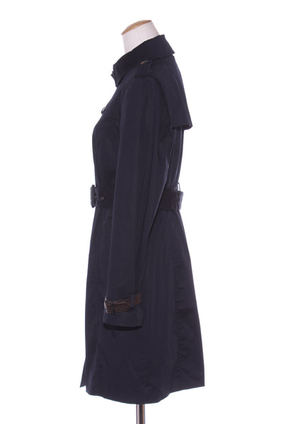 ESPRIT - Leather trim trench coat - Navy! 12