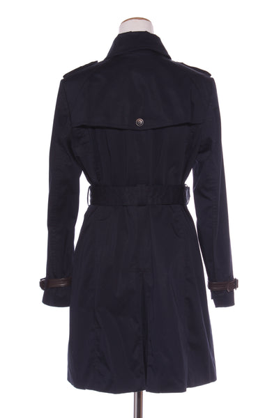 ESPRIT - Leather trim trench coat - Navy! 12