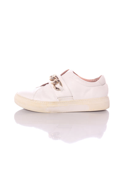 MI PIACI -  Gold chain white leather sneakers! 40