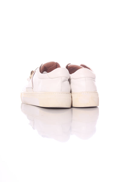 MI PIACI -  Gold chain white leather sneakers! 40
