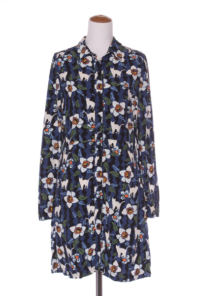 TOPSHOP - Cat + floral print shirt dress! 12