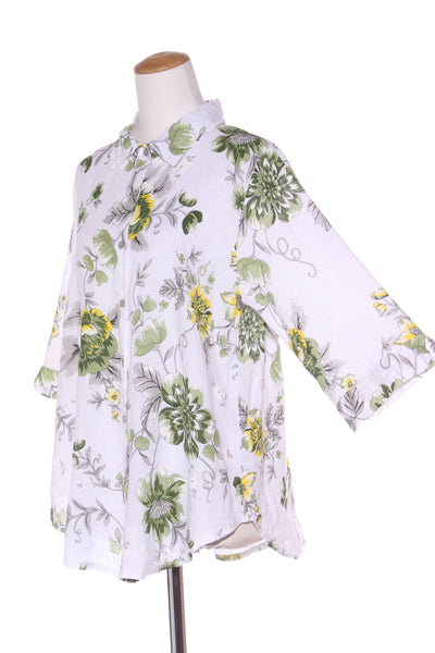 SIMPLY LINEN (BN) "Donna" floral linen shirt! 14