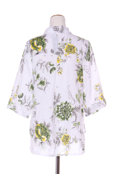 SIMPLY LINEN (BN) "Donna" floral linen shirt! 14