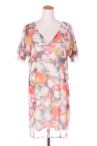 PHILOSOPHY (AU) Ruffle sleeve colourful print dress! 12