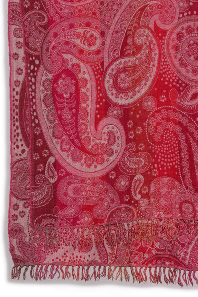 Quality wool pashmina pink paisley scarf!