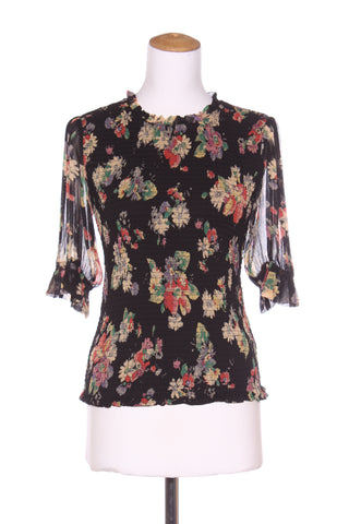 MAX - Black floral shirred top! 8