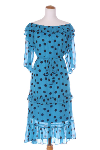 CHARLO - Spot print blue midi dress! 12