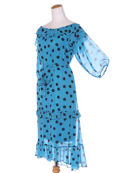 CHARLO - Spot print blue midi dress! 12