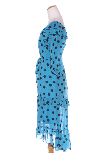 CHARLO - Spot print blue midi dress! 12