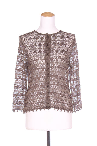 CACHET (NZ) Metallic gold thread lace cardi! 14