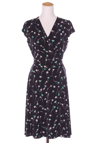 JACQUI.E - Faux wrap green floral dress! 10