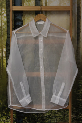 GLASSONS - White organza shirt! 8-10