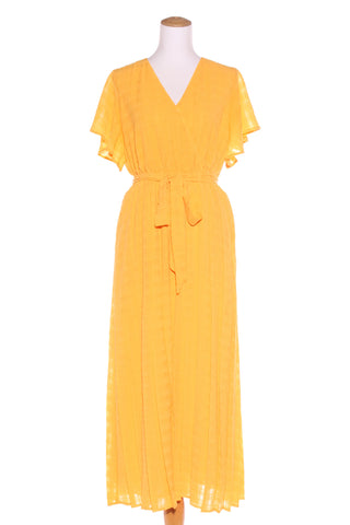 DECJUBA - Yellow textured check maxi dress! 14