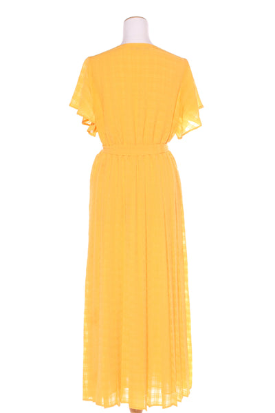 DECJUBA - Yellow textured check maxi dress! 14