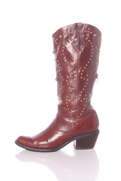 G VILL - Vintage studded leather boots! 37