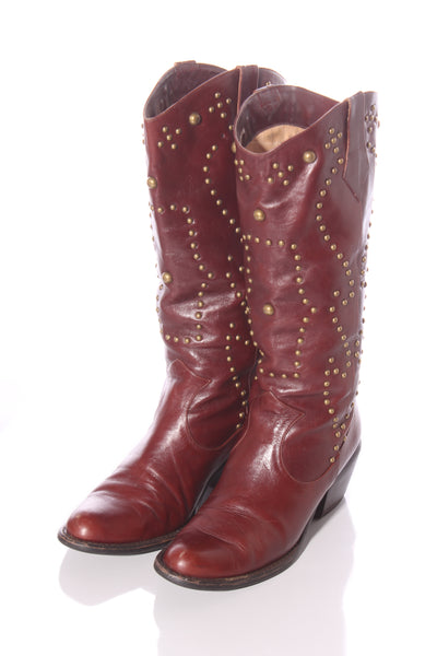 G VILL - Vintage studded leather boots! 37