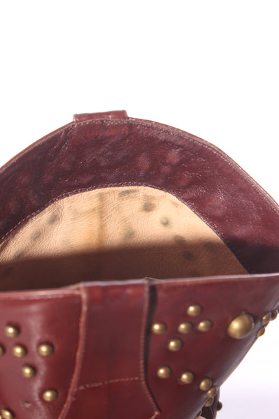 G VILL - Vintage studded leather boots! 37