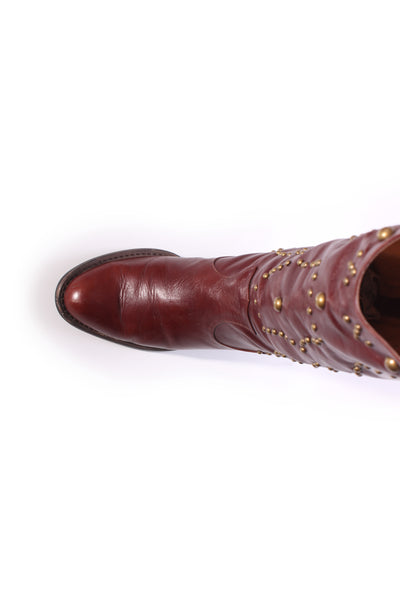 G VILL - Vintage studded leather boots! 37