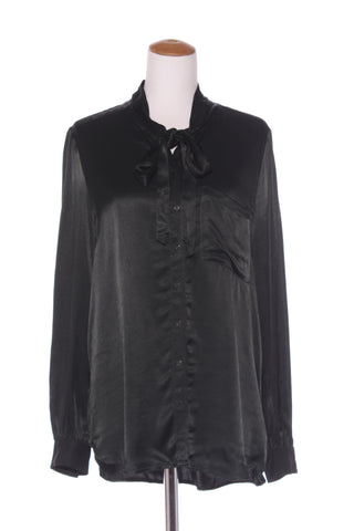 DECJUBA (LN) Pussybow satin button up blouse - Forest! 12