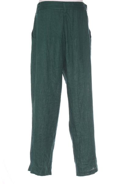 THE FOXES DEN - Straight leg qualtiy linen pants - Bottle green! 16