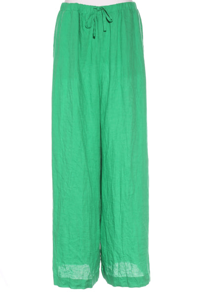 HARRÏE & SAM (BN) Green linen wide leg pant + pockets! 18