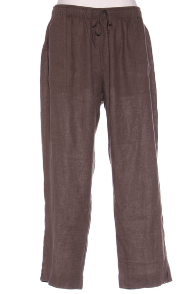 VERGE (LN) Capri linen 7/8th pant - Khaki! 14