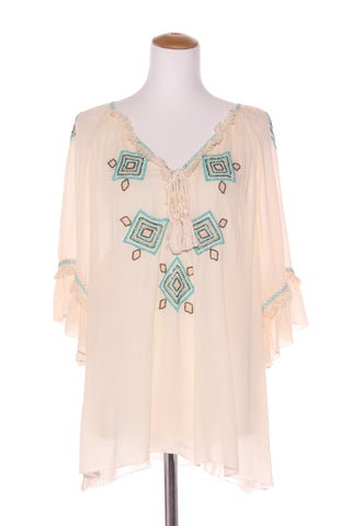 LULA SOUL - Turquoise embroidered + embellished top! 20