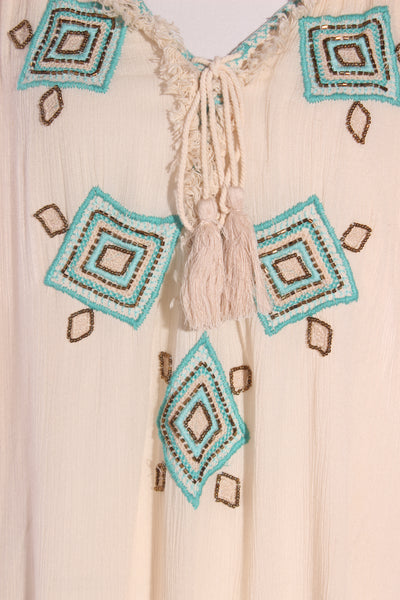 LULA SOUL - Turquoise embroidered + embellished top! 20