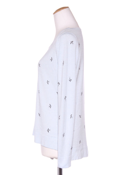 JUST JEANS - Swallow print cotton knit - Powder blue! 10