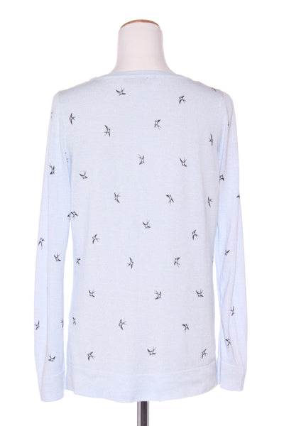 JUST JEANS - Swallow print cotton knit - Powder blue! 10