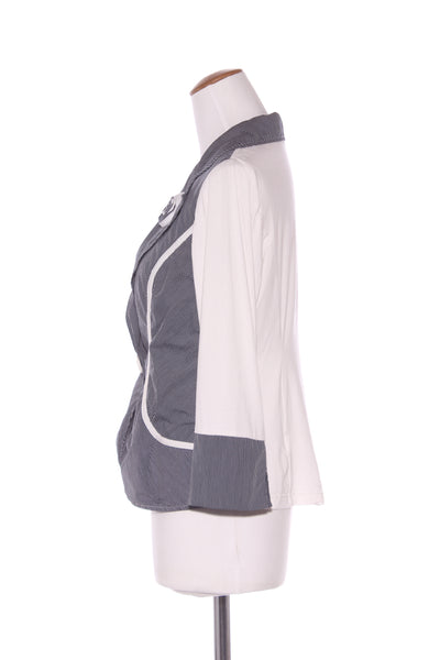 L'OFFICIAL - Pinstripe panel rosette detail jacket/shirt! 12