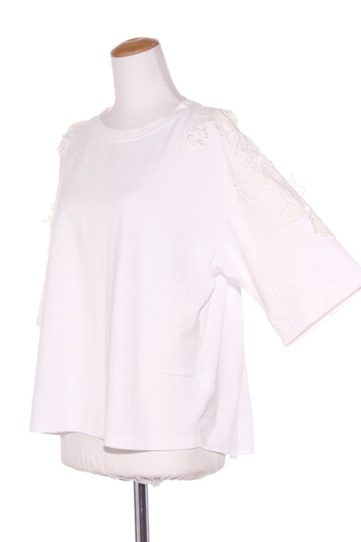 TOBY - Lace applique detail top - White! 14