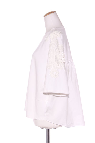 TOBY - Lace applique detail top - White! 14