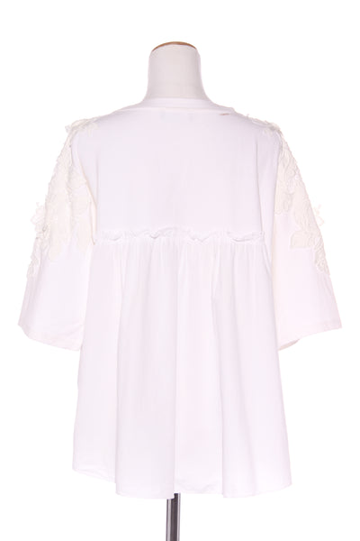 TOBY - Lace applique detail top - White! 14