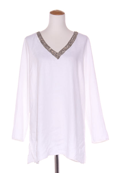 HEINE (LN) Embellished V neck linen tunic! 14-16