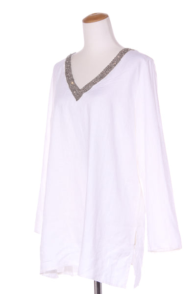 HEINE (LN) Embellished V neck linen tunic! 14-16