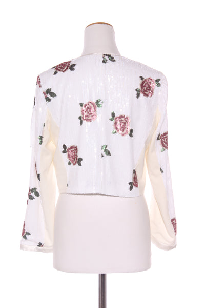 VINTAGE ROSE - Rose sequin + stretch panel jacket! 14