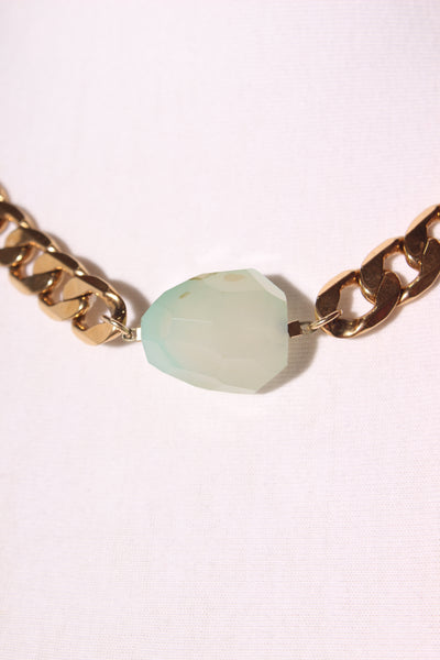 CATHY POPE - Chunky chalcedony choker necklace! Gold
