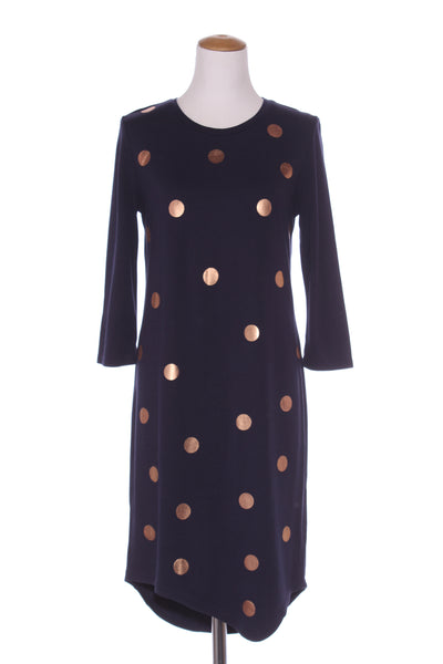 MI MOSO - Gold spot print navy dress! 10