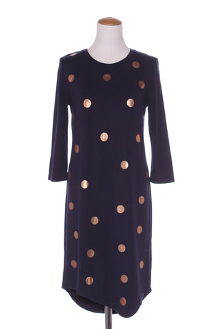 MI MOSO - Gold spot print navy dress! 10