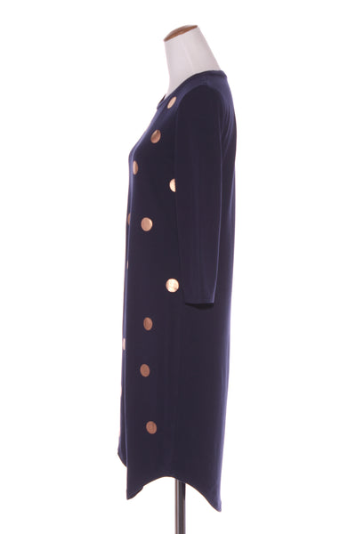MI MOSO - Gold spot print navy dress! 10