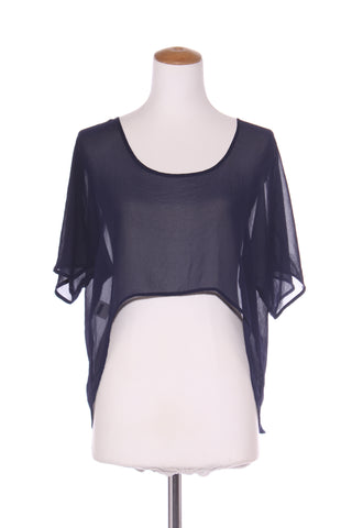 NYNE (NZ) Navy chiffon hi low layering top! 16