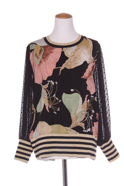 AUGUSTINE "Maggie" stripe hem floral top! 12
