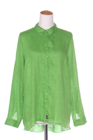 DIDI - Parrot green linen shirt! 14-16