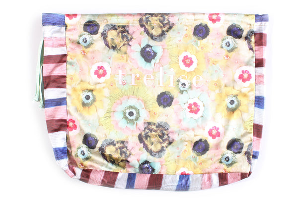 TRELISE COOPER - Floral + stripe print silky dust bag!