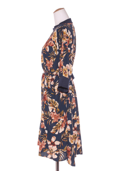 ET ALIA - Navy floral dress with tie! 12-14