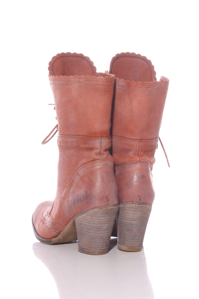 DKODE - Victorian leather boots - Brick red! 7.5