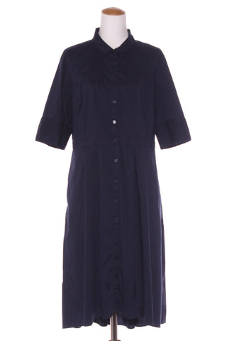 JACQUI.E - Pleated navy shirt dress! 18