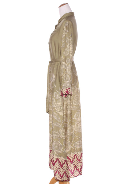 BLUKEY (ITA) Silky viscose maxi shirt dress! 14
